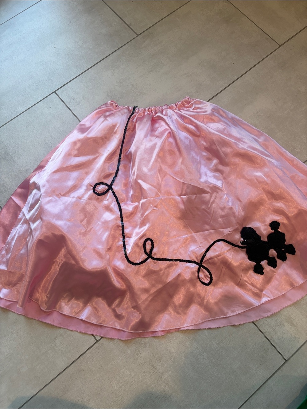 Pink Satin Poodle Skirt